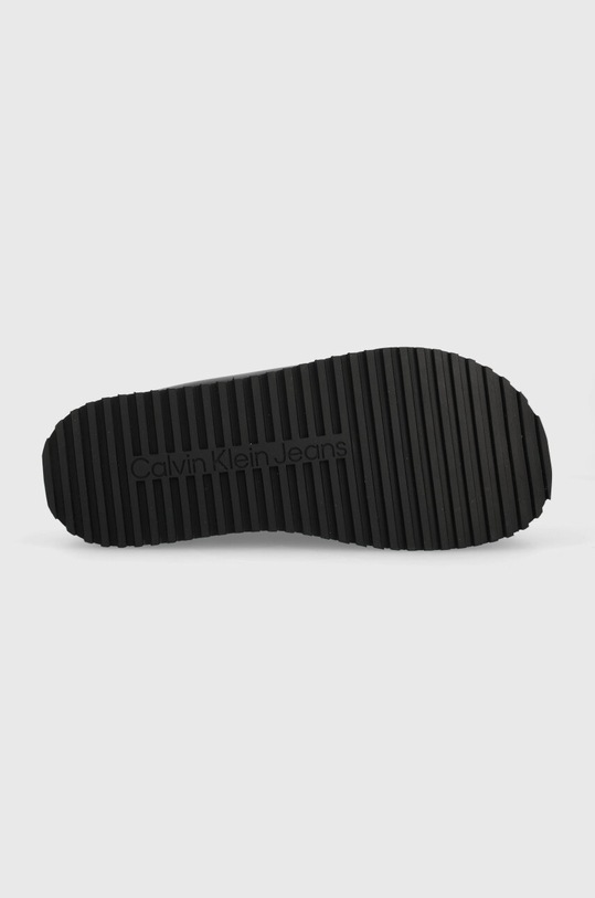 Calvin Klein Jeans klapki skórzane CLOSE TOE FLATFORM MG UC YW0YW01440 czarny