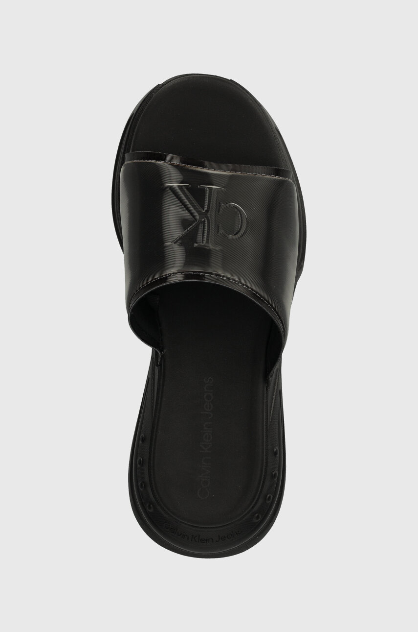 Calvin Klein Jeans papuci CHUNKY COMF SLIDE MG MR MET negru YW0YW01512