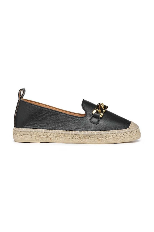 Geox espadryle skórzane D LAMPEDUSA A płaski czarny D36V0A.00085.C9999