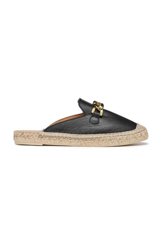 Geox espadryle skórzane D LAMPEDUSA B płaski czarny D36V0B.00085.C9999