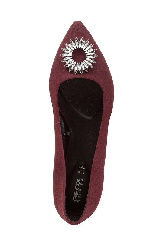 Semišové baleríny Geox D CHARYSSA A D369BA.00021.C7016 burgundské