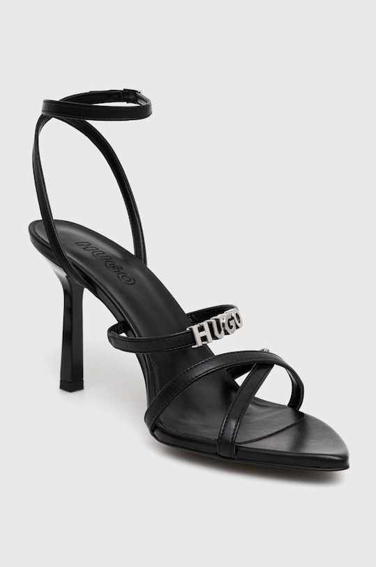 HUGO sandały skórzane Katniss 50517417.001 czarny SS24