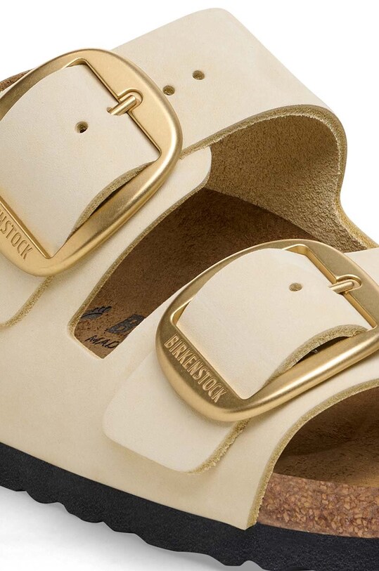 Obuwie Birkenstock klapki nubukowe Arizona 1026585.Ecru beżowy