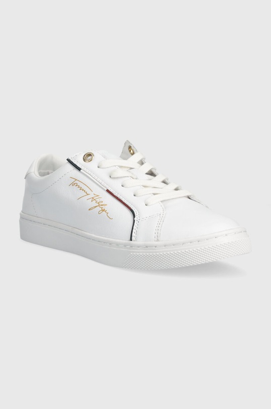 Kožené sneakers boty Tommy Hilfiger TH SIGNATURE SNEAKER FW0FW06322 bílá SS24