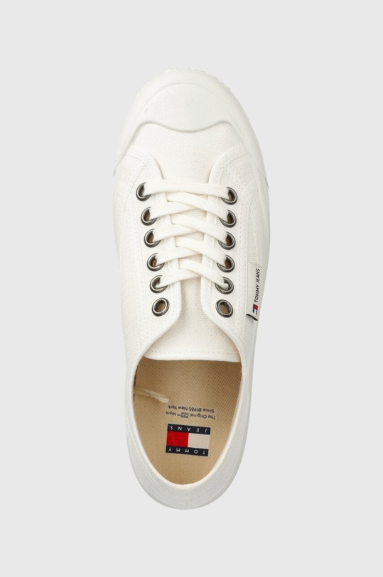 Tenisky Tommy Jeans TJW FOXING SNEAKER CANVAS bílá EN0EN02588