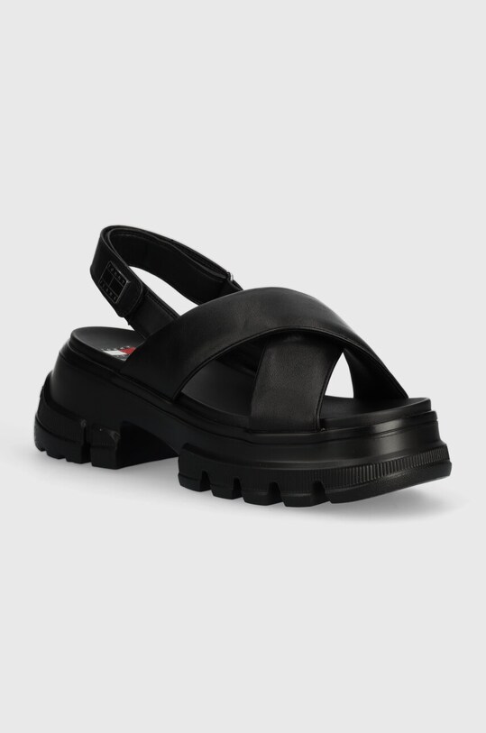 Tommy Jeans sandale TJW CHUNKY CITY SANDAL platformă negru EN0EN02525