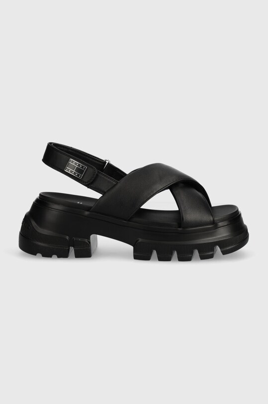 Tommy Jeans sandale TJW CHUNKY CITY SANDAL EN0EN02525 negru SS24