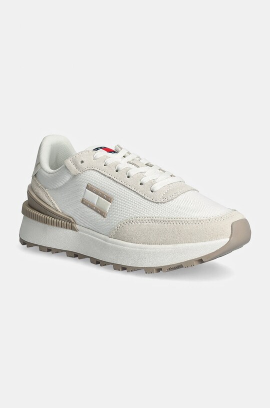 Tenisky Tommy Jeans TJW TECH RUNNER ESS semišová kůže bílá EN0EN02511