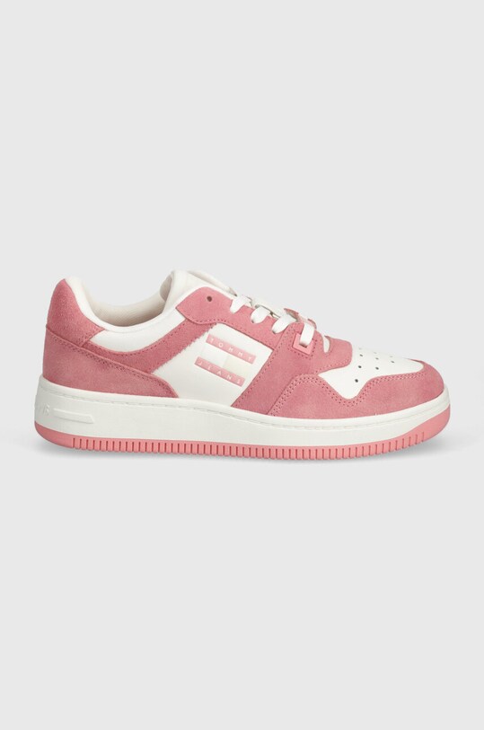 Tenisky Tommy Jeans TJW RETRO BASKET WASHED SUEDE EN0EN02486 ružová SS24