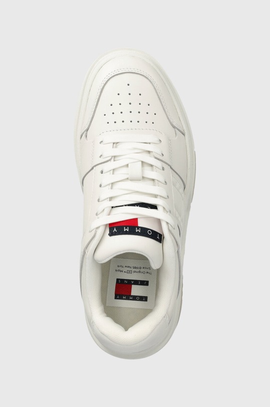 Tommy Jeans sneakers din piele THE BROOKLYN LEATHER alb EN0EN02475