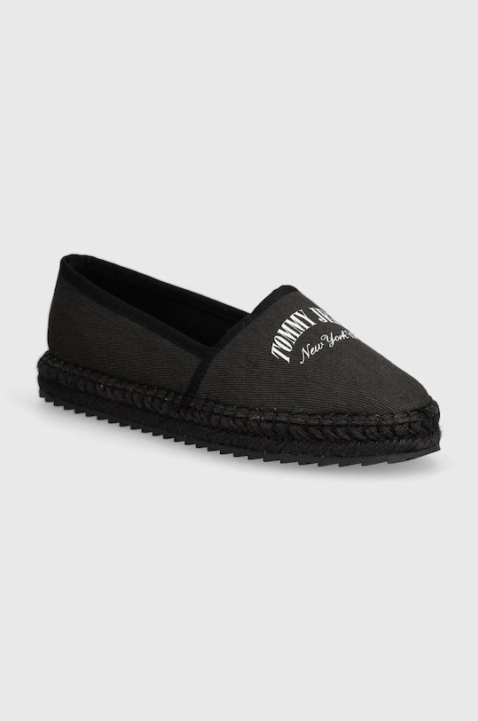 Еспадрили Tommy Jeans TJW VARSITY ESPADRILLE равен черен EN0EN02470