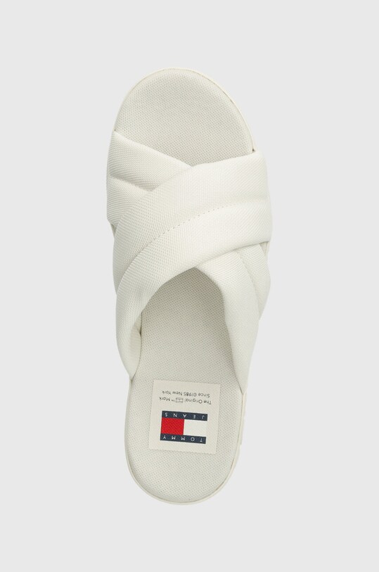 Natikače Tommy Jeans TJW LETTERING FLATFORM SANDAL bijela EN0EN02465