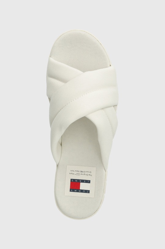 Tommy Jeans klapki TJW LETTERING FLATFORM SANDAL biały EN0EN02465