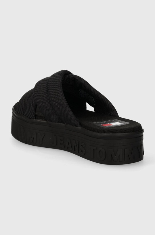 Încălțăminte Tommy Jeans papuci TJW LETTERING FLATFORM SANDAL EN0EN02465 negru