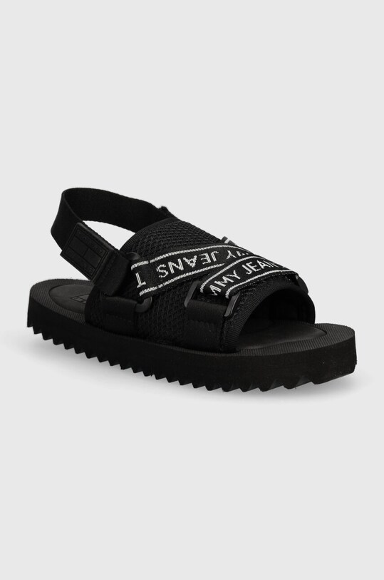 Σανδάλια Tommy Jeans TJW PREMIUM EVA SANDAL φλατ μαύρο EN0EN02462