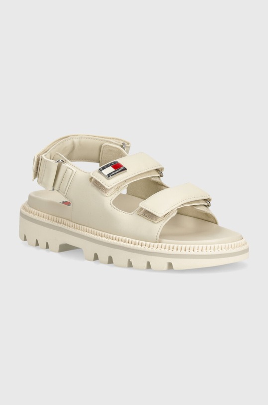 Sandály Tommy Jeans TJW FANCY SANDAL imitace kůže béžová EN0EN02461