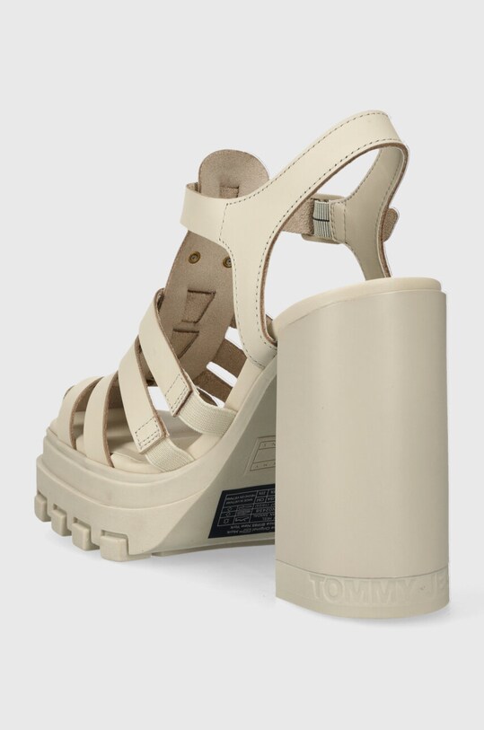 Încălțăminte Tommy Jeans sandale de piele TJW HEEL FISHERMAN SANDAL EN0EN02458 bej