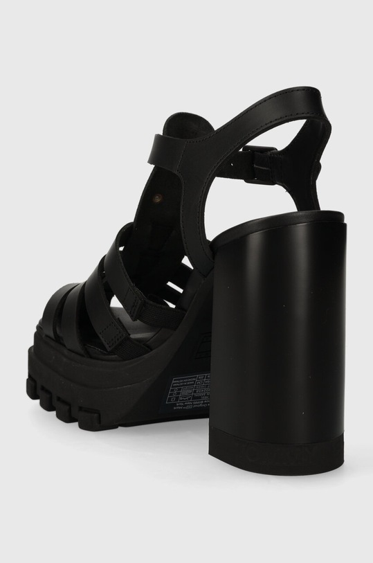 Încălțăminte Tommy Jeans sandale de piele TJW HEEL FISHERMAN SANDAL EN0EN02458 negru