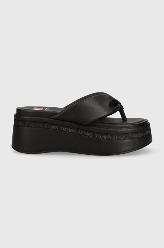 Tommy Jeans slapi TJW WEDGE SANDAL EN0EN02457 negru SS24