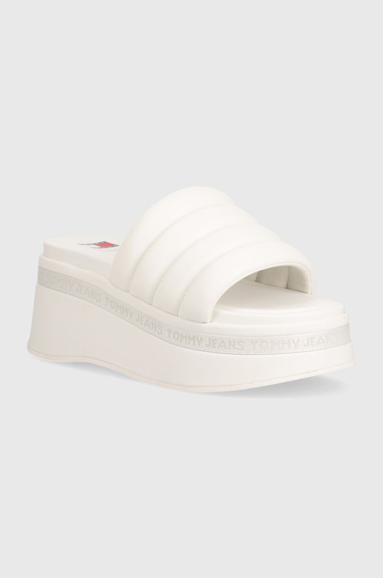 Šľapky Tommy Jeans TJW WEDGE SANDAL klinový biela EN0EN02455