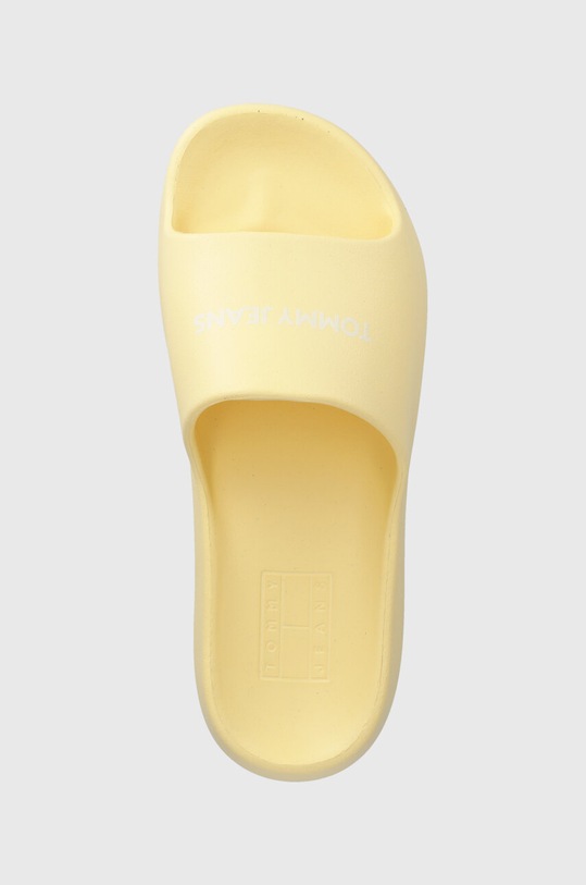 Tommy Jeans klapki TJW CHUNKY FLATFORM SLIDE żółty EN0EN02454