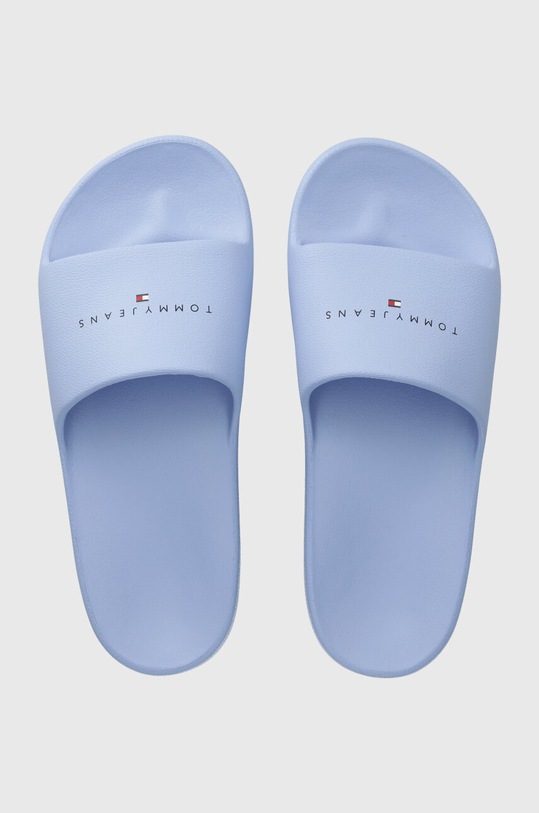 Шльопанці Tommy Jeans TJW PRINTED PU POOL SLIDE віденський блакитний EN0EN02693