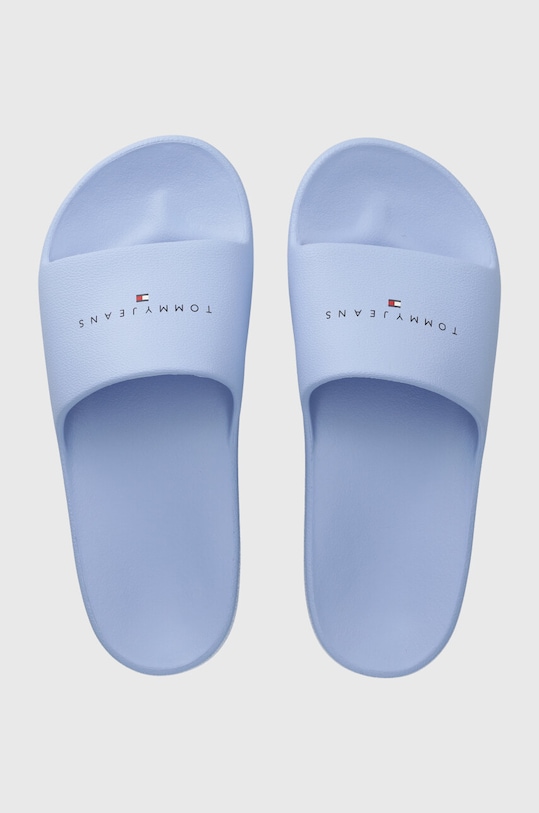 Шльопанці Tommy Jeans TJW PRINTED PU POOL SLIDE віденський блакитний EN0EN02693