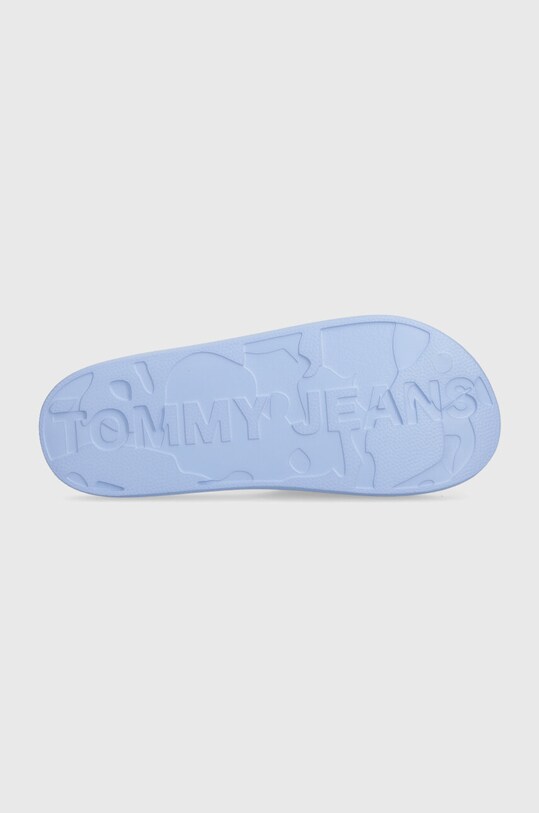 Šľapky Tommy Jeans TJW PRINTED PU POOL SLIDE EN0EN02693 modrá
