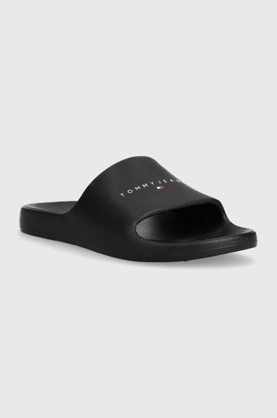 Šľapky Tommy Jeans TJW PRINTED PU POOL SLIDE EN0EN02693 čierna SS24