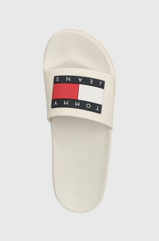 Pantofle Tommy Jeans TJW ELEVATED FLATFORM SLIDE béžová EN0EN02451
