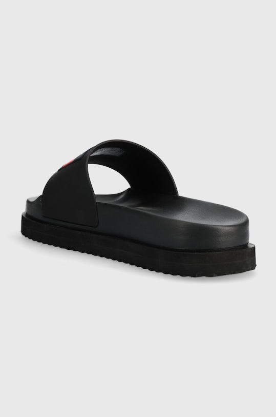 Încălțăminte Tommy Jeans papuci TJW ELEVATED FLATFORM SLIDE EN0EN02451 negru