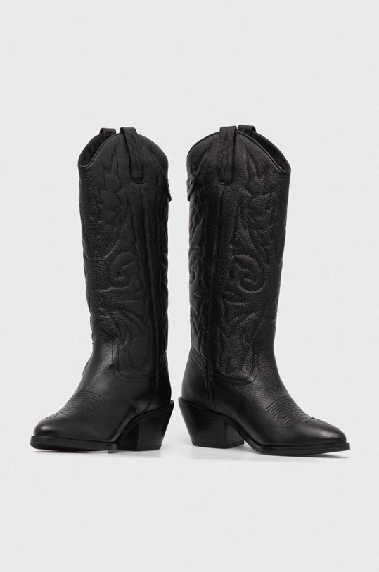 Usnjeni kavbojski škornji Pepe Jeans APRIL BASS PLS50511 črna SS24