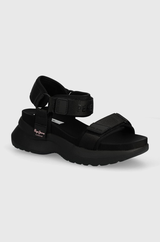 Pepe Jeans sandale PLS90653 platformă negru PLS90653