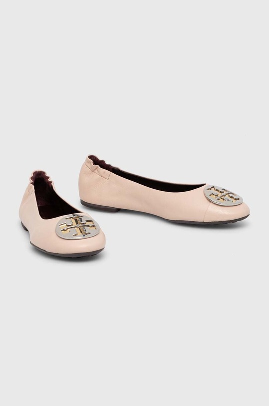 Kožne balerinke Tory Burch Claire Cap-Toe Ballet 156309.650 bež SS24