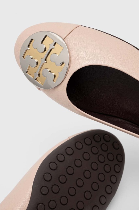 Kožne balerinke Tory Burch Claire Cap-Toe Ballet bež 156309.650