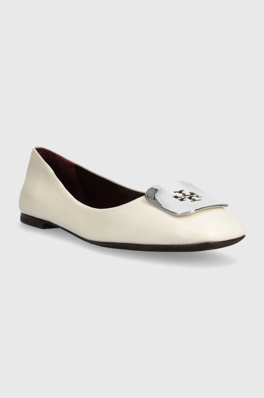 Tory Burch baleriny skórzane Georgia Ballet 154077.724 beżowy SS24