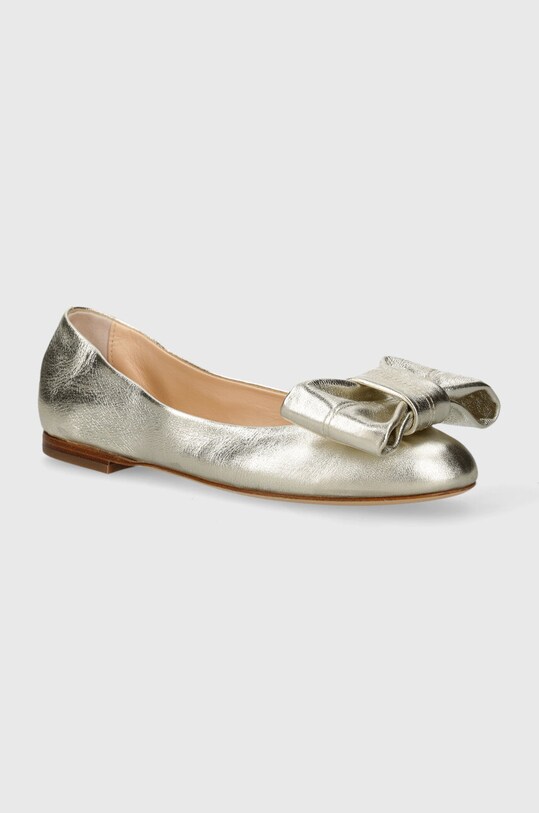 Kožené baleríny AGL Milly Ribbon zlatá D544029PCFOILE0244