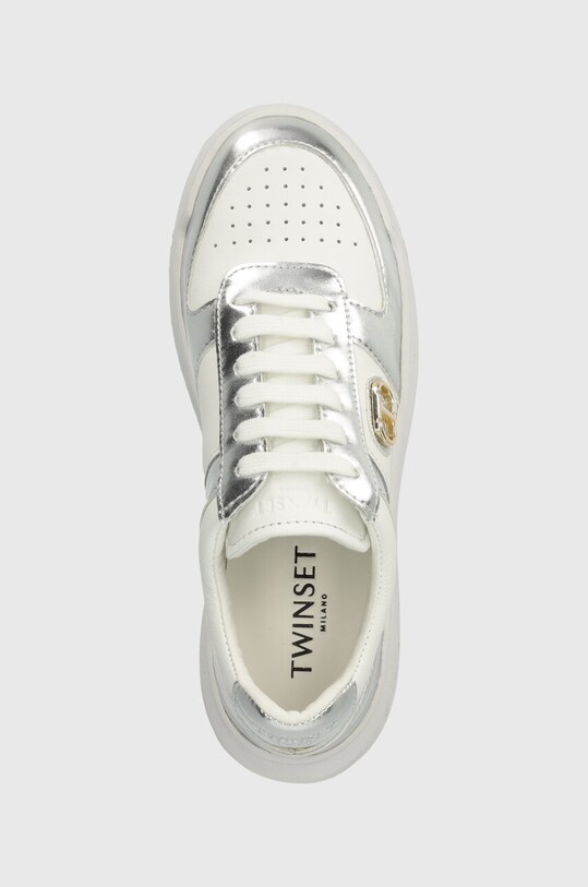 Twinset sneakers in pelle argento 241TCP030.10721