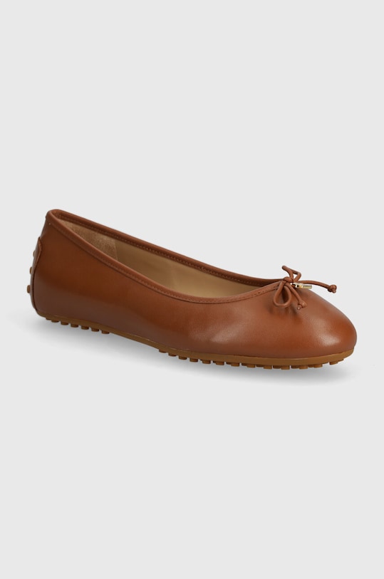 Кожаные балетки Lauren Ralph Lauren Jayna коричневый 802927941004.270