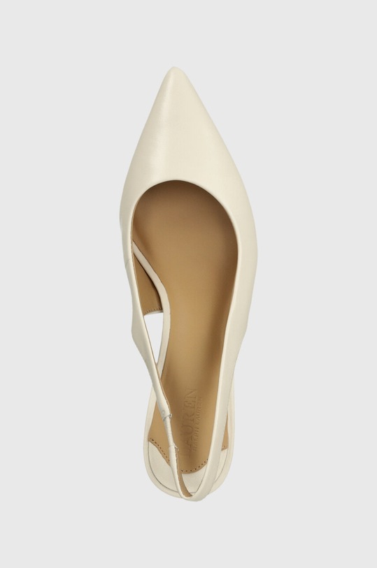 Lauren Ralph Lauren szpilki skórzane Lolah beżowy 802945730001.100