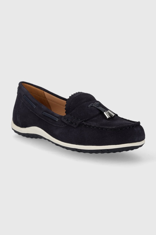 Semišové mokasíny Geox D VEGA MOC D35DNA.00022.C4002 námořnická modř SS24