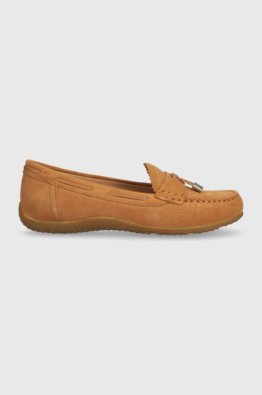 Semišové mokasíny Geox D VEGA MOC semišová kůže hnědá D35DNA.00022.C6001