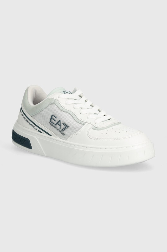 EA7 Emporio Armani sneakers imitatie de piele intoarsa alb XK374.X8X173.T655