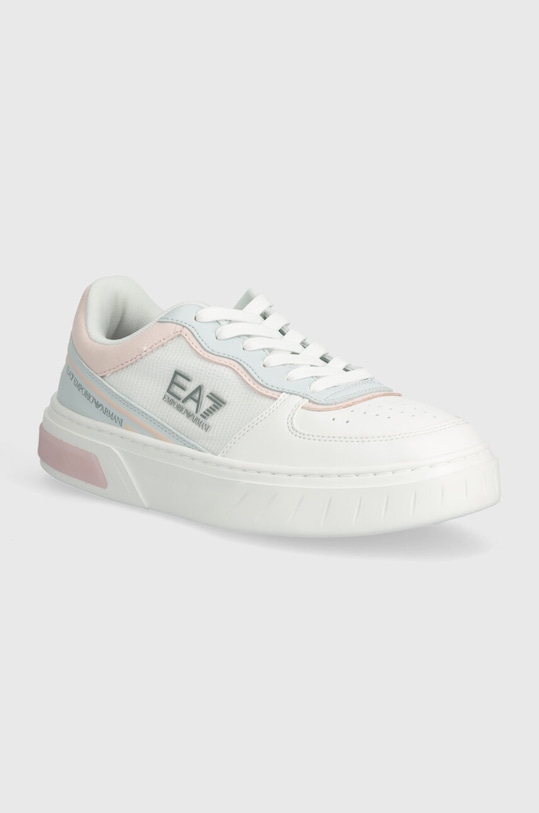 EA7 Emporio Armani sneakers imitatie de piele intoarsa alb XK374.X8X173.T656