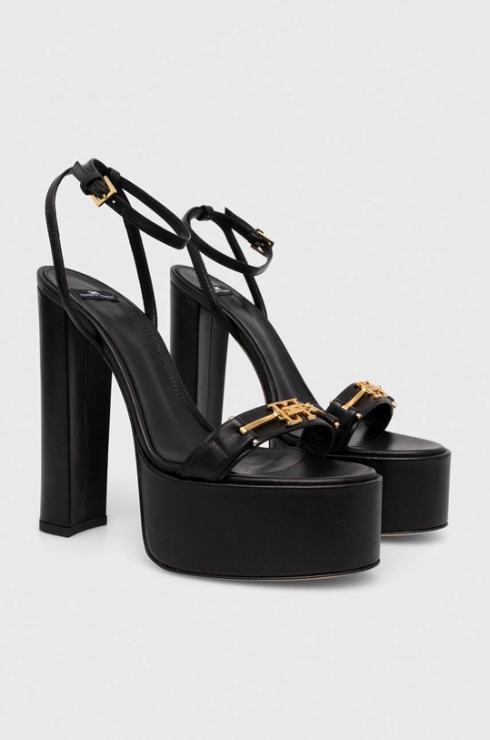 Elisabetta Franchi sandali in pelle SA17L41E2.110 nero SS24