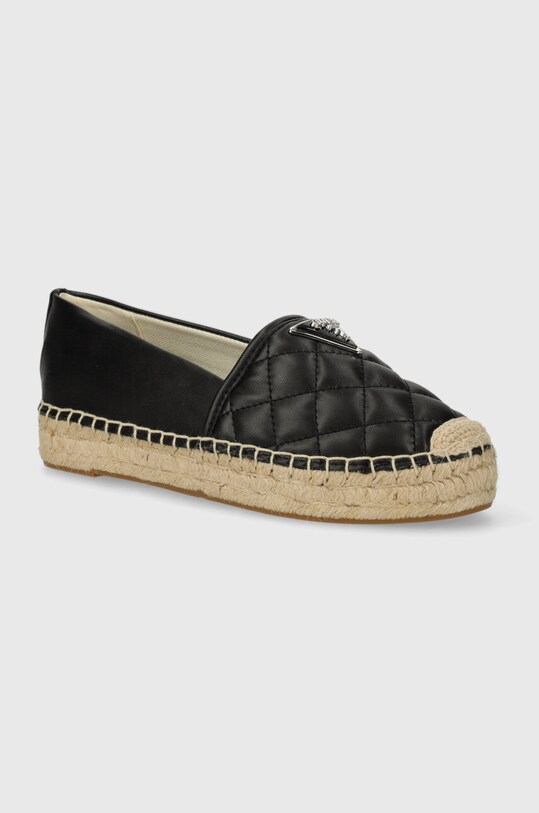 Espadrilky Guess JOLANDA imitácia kože čierna FLGJOD.LEA14.BLACK