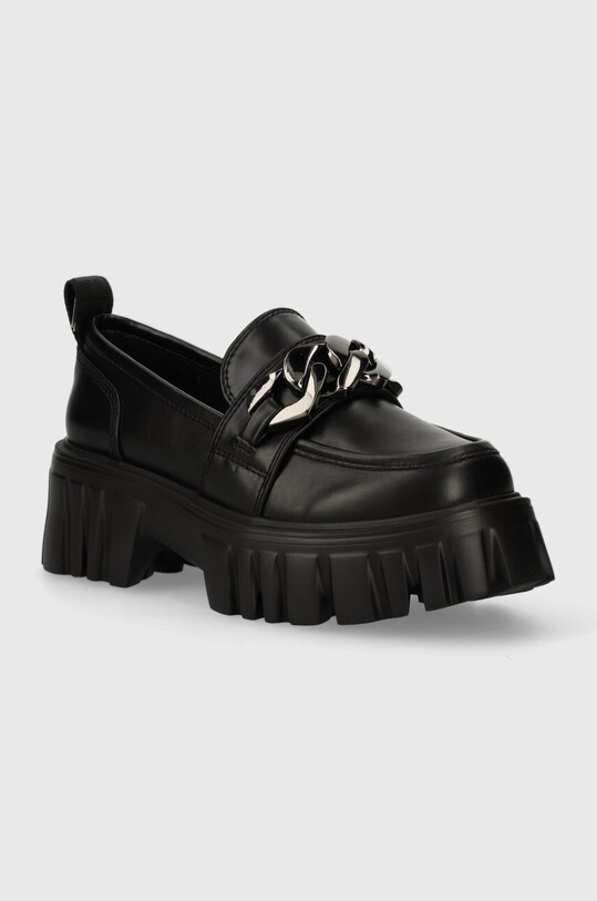 Buffalo mokasyny Lion Loafer Chain platforma czarny 1622448.BLK