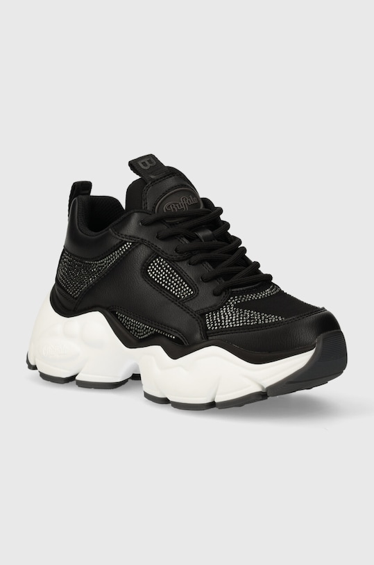Buffalo sneakersy Binary Athena Glam imitacja skóry licowej czarny 1636088.BLK