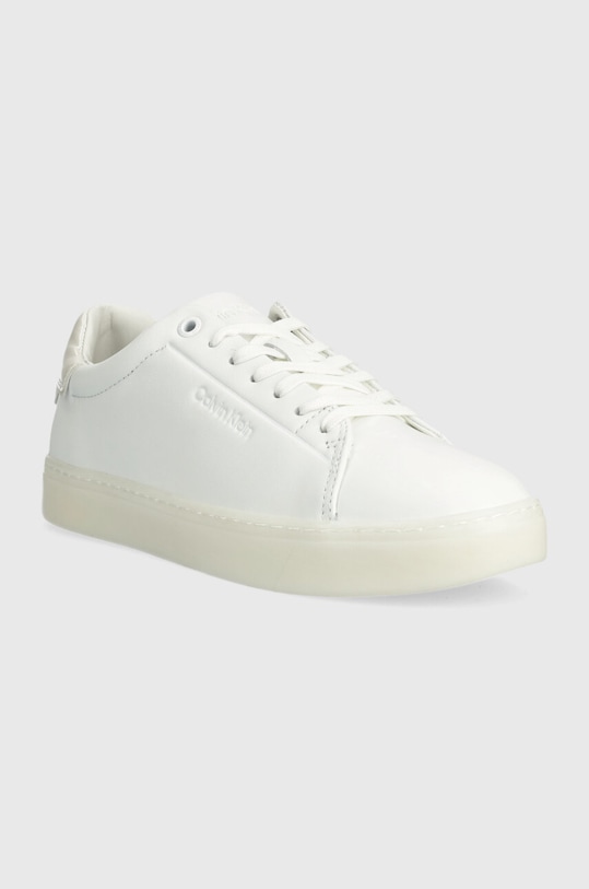 Kožené tenisky Calvin Klein CUPSOLE LACE UP PEARL HW0HW01897 biela SS24