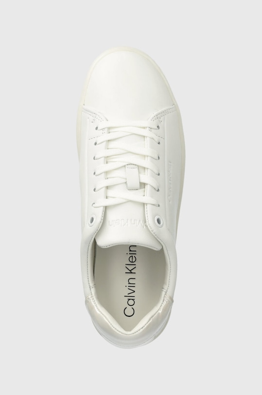 Kožené tenisky Calvin Klein CUPSOLE LACE UP PEARL biela HW0HW01897